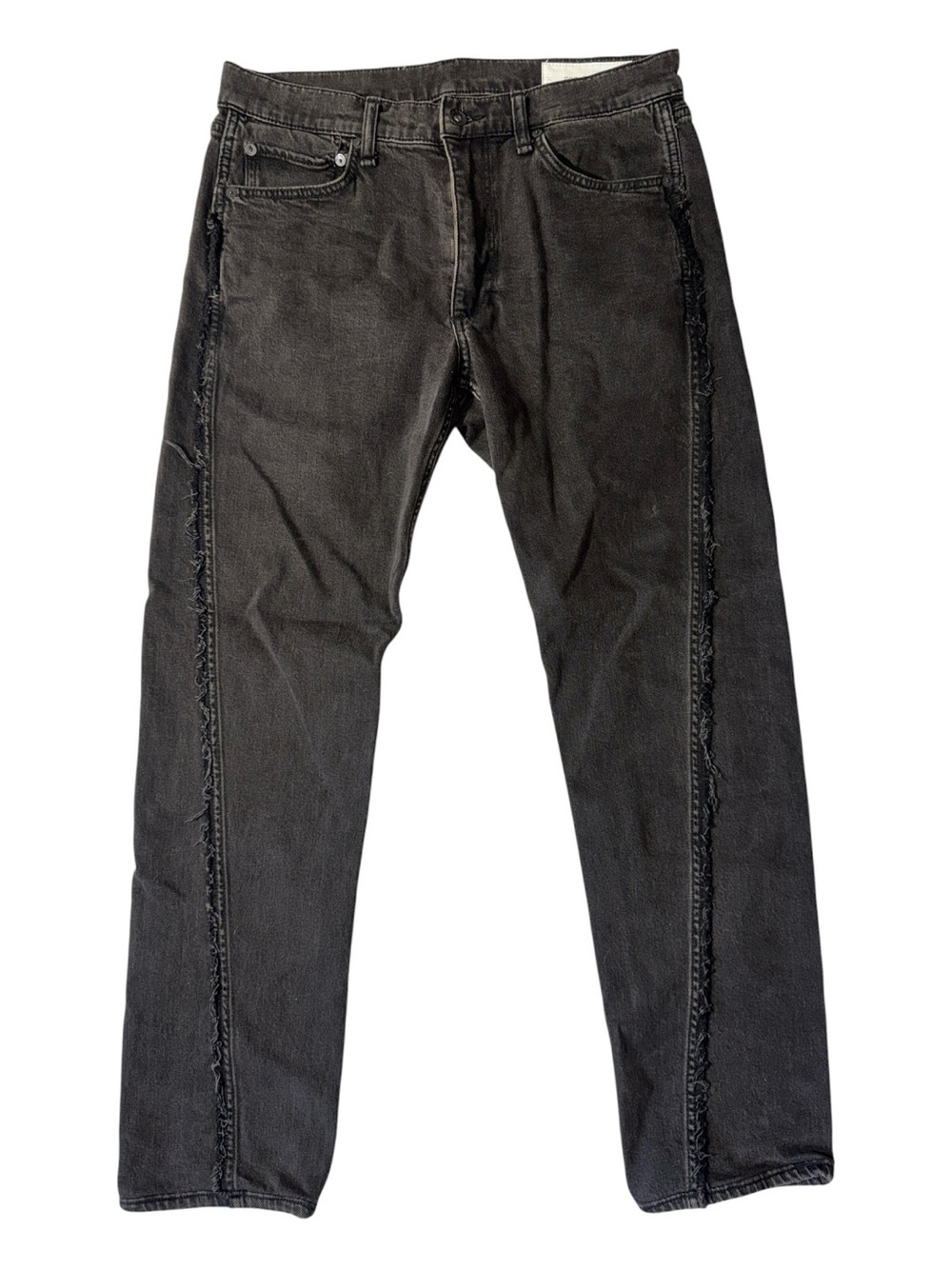 Rag & Bone mens 30x28 slim fit black frayed denim jeans EUC